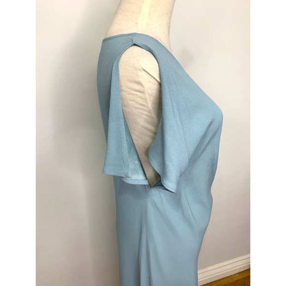 PAUL & JOE PARIS Blue‎ Crepe Off -Shoulder Shift Midi Dress Sz 38 - Picture 6 of 7